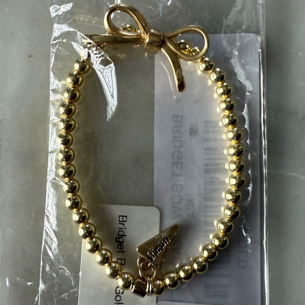 Erimish Gold Beaded Bracelet with Bow New - Picture 2 of 2